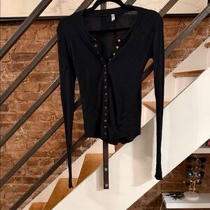 Black Button-Up Women's Top